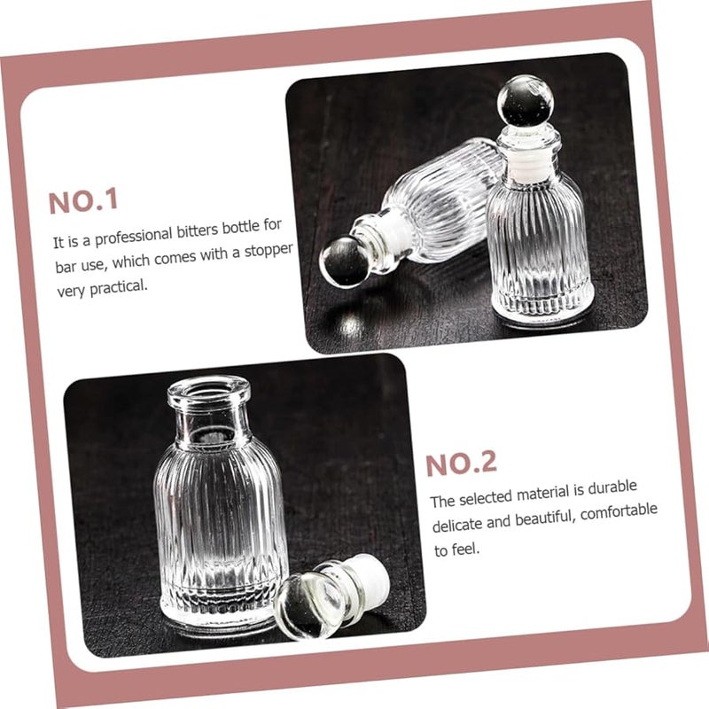 Mini Glass Bitters Bottle with Stopper for Cocktail Absinthe and Water Professional Bar Tool - Image 5