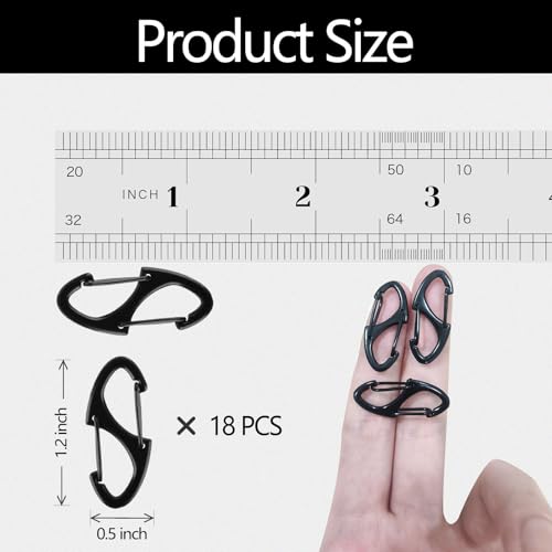 Rewoalzx Mini Carabiner Clips, 18pcs Double-Sided Spring Small Carabiner Clip, Metal Carabiner for Keys, Anti Theft Zipper Clips, Flexible and Easy to Use - Image 2