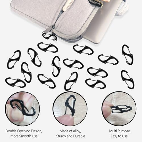 Rewoalzx Mini Carabiner Clips, 18pcs Double-Sided Spring Small Carabiner Clip, Metal Carabiner for Keys, Anti Theft Zipper Clips, Flexible and Easy to Use - Image 4
