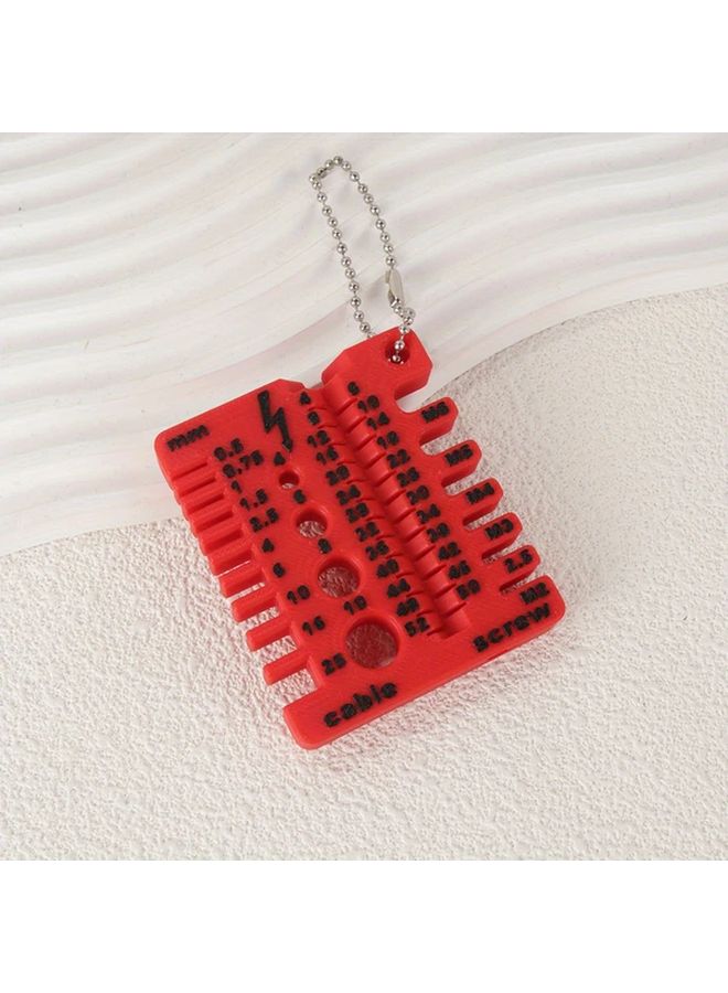 Red Wire Screw Gauge Double Sided Ruler Portable Thickness Measuring Tool - Image 1