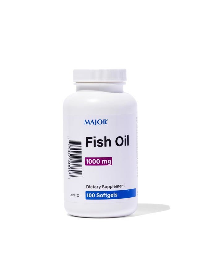 Major Pharmaceuticals Major Omega-3 Fish Oil - Fish Oil Supplement 1000mg - 100 Softgels (3 Pack) - Image 1