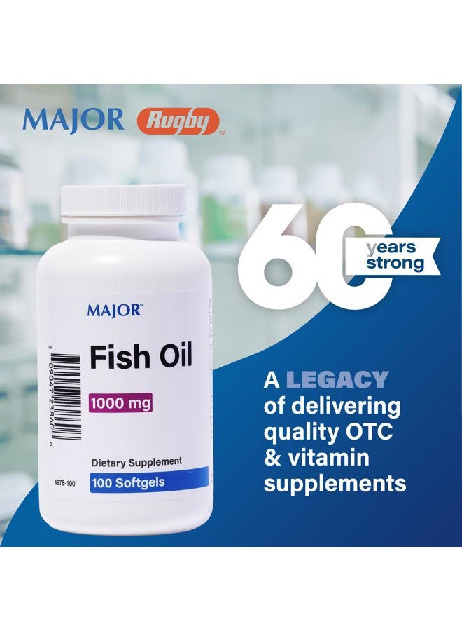 Major Pharmaceuticals Major Omega-3 Fish Oil - Fish Oil Supplement 1000mg - 100 Softgels (3 Pack) - Image 2