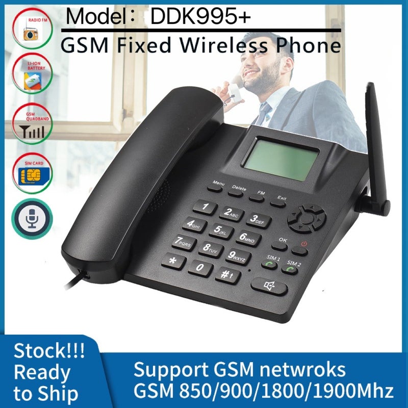 هاتف تجاري محمول لاسلكي يدعم بطاقات SIM مزدوجة 2G GSM للاستخدام المكتبي والمنزلي