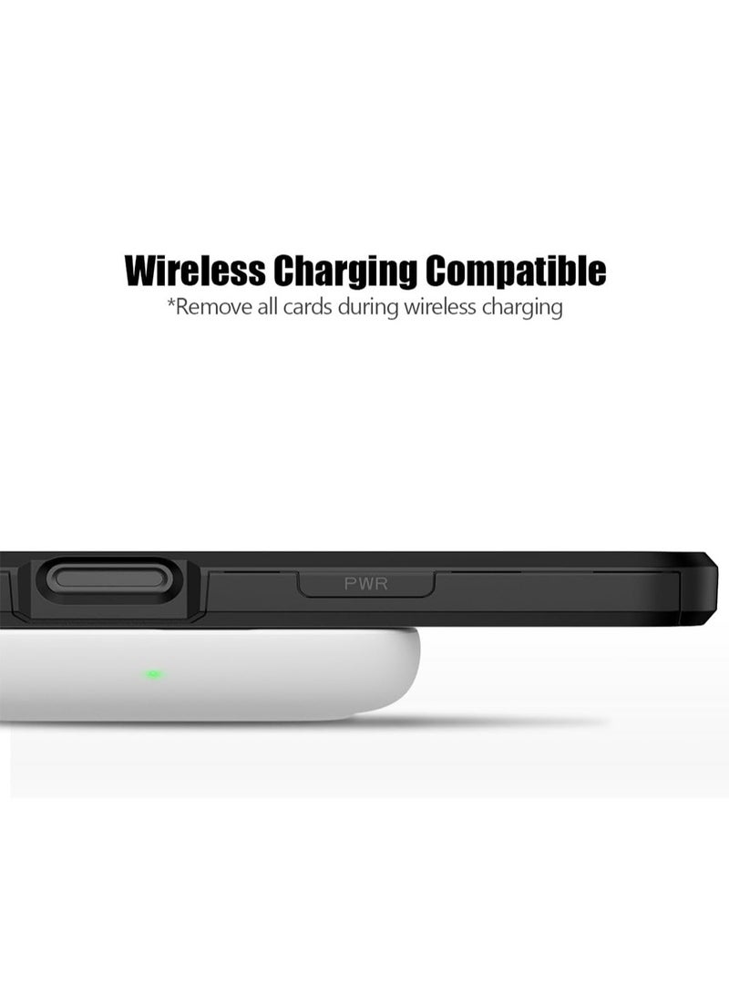 WRISTWISE جراب iPhone 16 مع حامل بطاقة حماية شديدة التحمل بطبقة مزدوجة مقاومة للصدمات وفتحة بطاقة مخفية جراب محفظة رفيع للغاية للهاتف (أسود) - Image 5