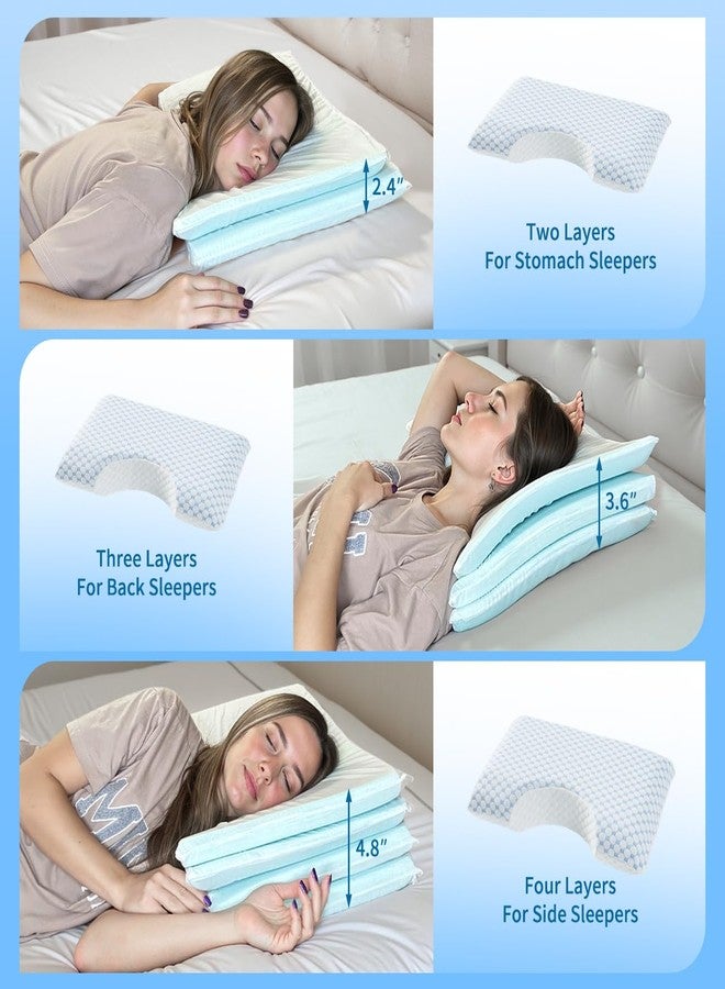 USlixury Side Sleeper Pillows for Adults-Adjustable 4 Layer Curved Pillow - Image 2