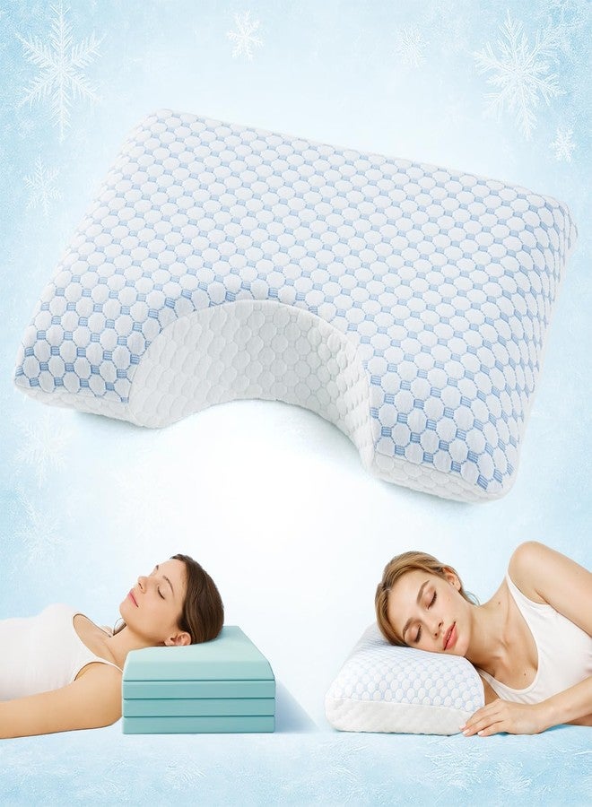 USlixury Side Sleeper Pillows for Adults-Adjustable 4 Layer Curved Pillow - Image 1