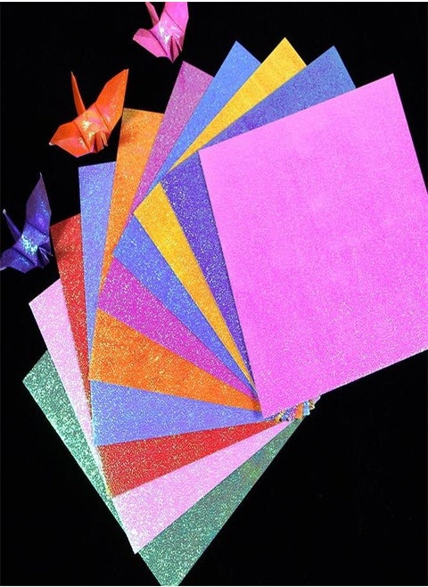 Color Glitter Origami Shiny Quicksand Pearlescent Paper Shiny Cardboard Fluorescent Handmade DIY Stacked Thousands of Paper Crane Material