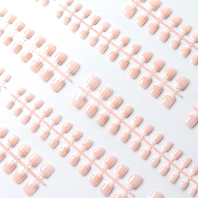 LIARTY 240 Pcs Natural French Short False Nails 12 Size Acrylic Full Cover Nails with Simple Case Press on(240Pcs) - Image 2