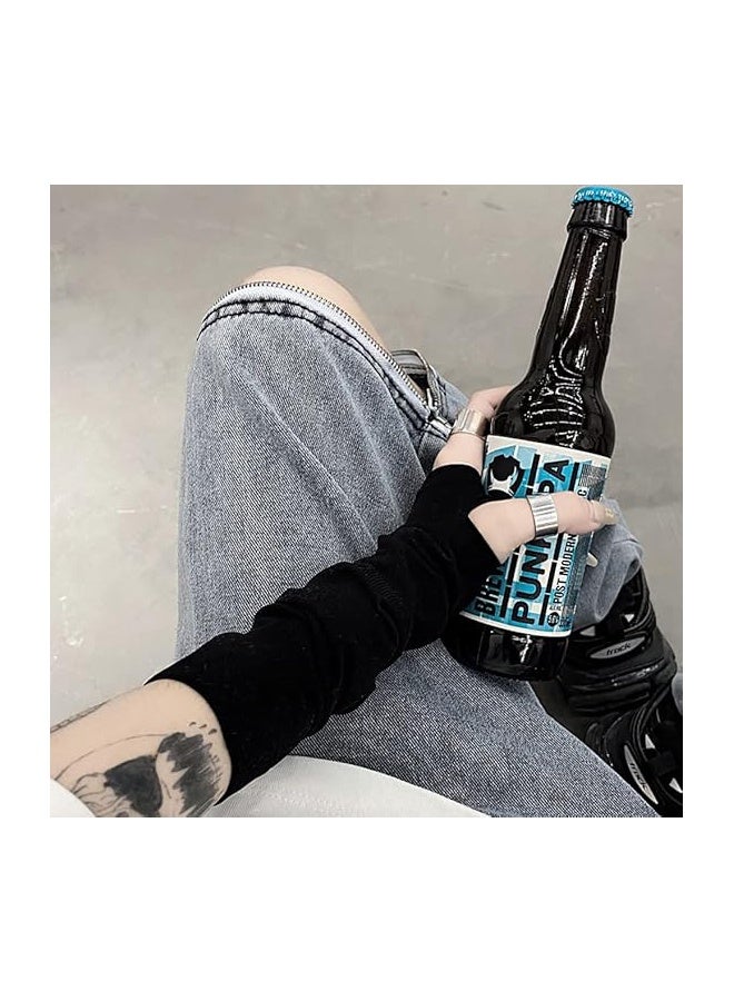 1 Pair Women Goth Arm Sleeve Cool Rock Hip Hop Punk Gloves Fingerless Gloves for Women Girl Costume Party - Image 4