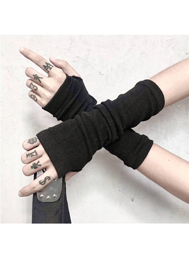 1 Pair Women Goth Arm Sleeve Cool Rock Hip Hop Punk Gloves Fingerless Gloves for Women Girl Costume Party - Image 2