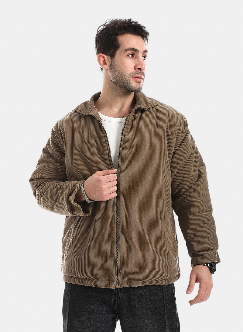 Red Circle Plush Jacket With Zipper - Image 1