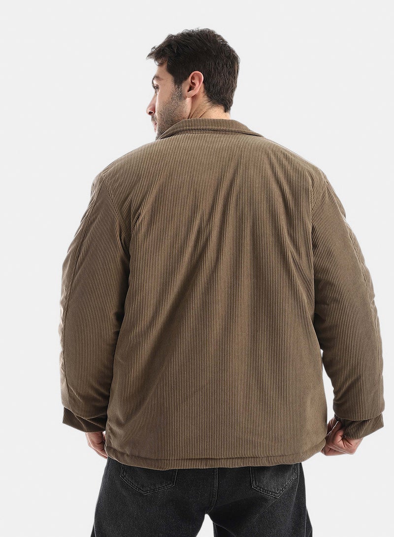Red Circle Plush Jacket With Zipper - Image 3