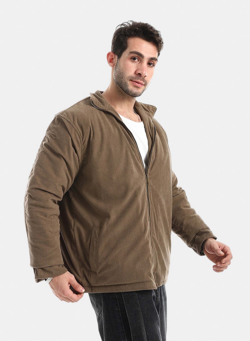 Red Circle Plush Jacket With Zipper - Image 2