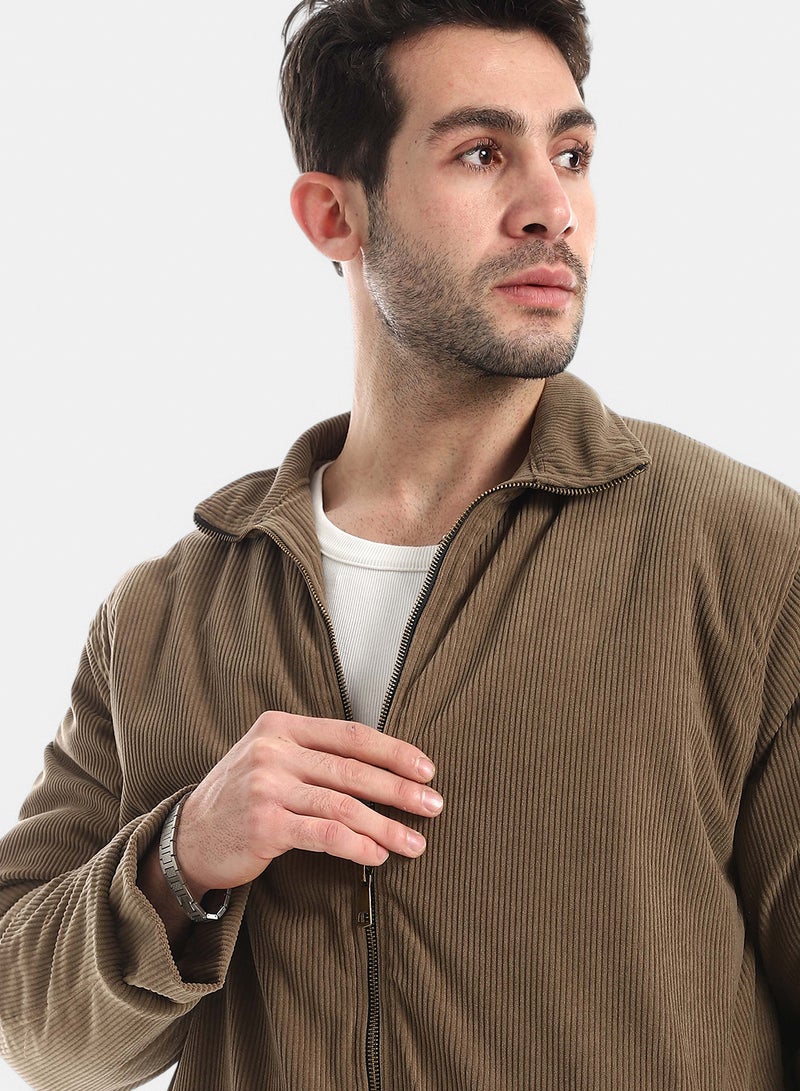 Red Circle Plush Jacket With Zipper - Image 4