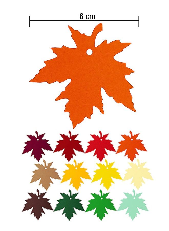 120 Pcs Maple Leaves Gift Tags, Autumn Gift Tags Maple Leaf Gift Tags with Rope, for Kids School Bulletin Board Decorations (12 colors) - Image 2
