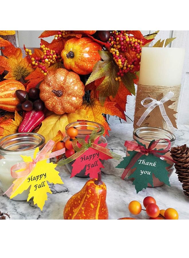 120 Pcs Maple Leaves Gift Tags, Autumn Gift Tags Maple Leaf Gift Tags with Rope, for Kids School Bulletin Board Decorations (12 colors) - Image 5