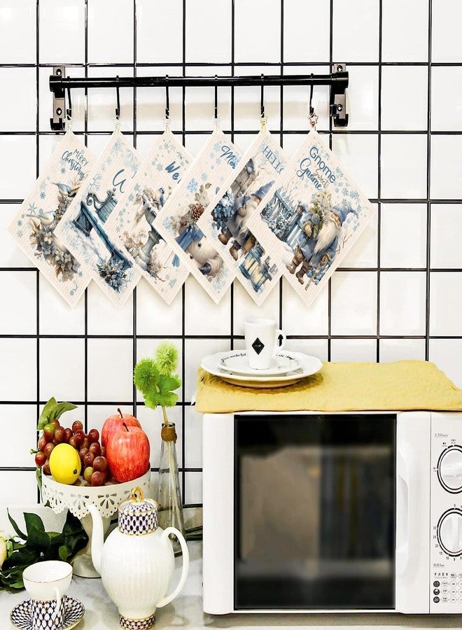 Morigins Swedish Kitchen Dish Cloths Reusable, Absorbent Hand Towels for Kitchen Quick Drying Cleaning Cloths Cellulose Sponge Cloth (Blue - Image 5