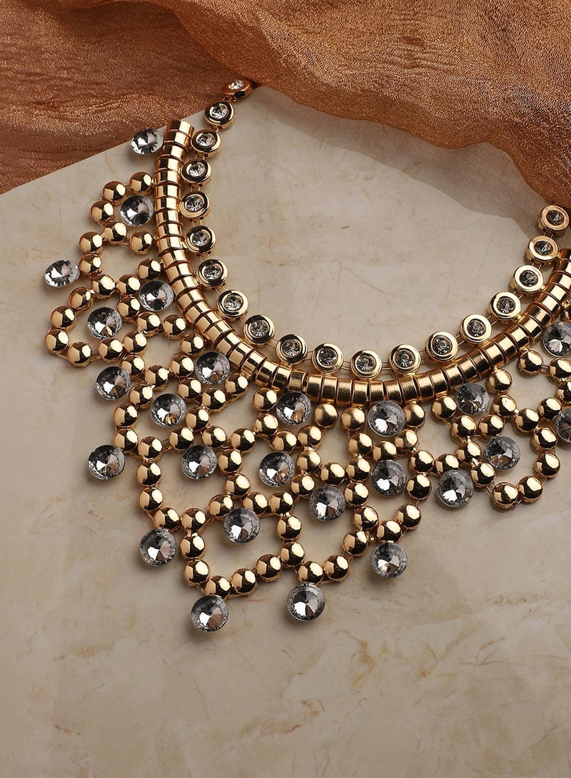 SOHI Chunky Stone Artificial Necklace Jewellery  - Image 3