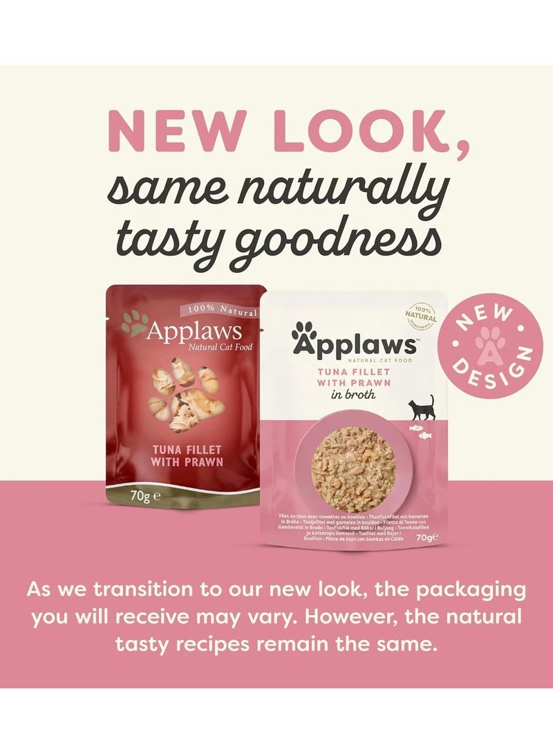 Applaws Cat Wet Food Tuna Fillet With Prawn For Adult Cats - 12x70g - Grain-Free Cat Food - Image 2