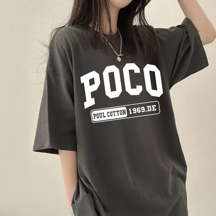 Factory Short-Sleeved T-Shirt Women'S Korean-Style 2024 Korean-Style Cotton Harajuku-Style Top Texture Loose Slim - Image 4