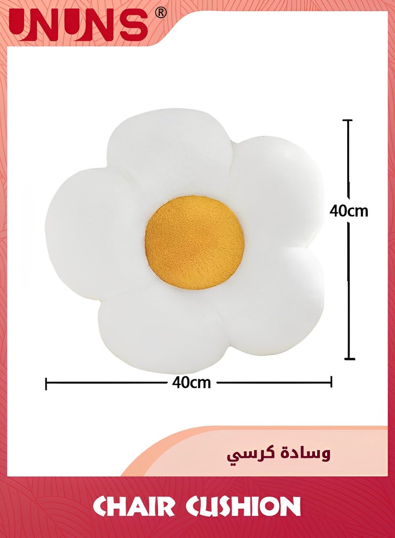 UNUNS وسادة أرضية على شكل زهرة مقاس 18 بوصة (45 سم)، وسادة كرسي جلوس من القطيفة على شكل زهرة، وسادة رمي كبيرة الحجم لطيفة مصبوغة برباط لتزيين أريكة السرير المنزلية  - Image 2
