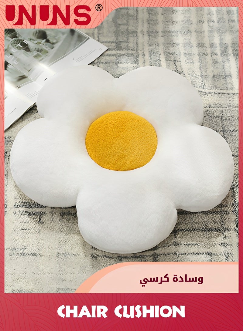 UNUNS وسادة أرضية على شكل زهرة مقاس 18 بوصة (45 سم)، وسادة كرسي جلوس من القطيفة على شكل زهرة، وسادة رمي كبيرة الحجم لطيفة مصبوغة برباط لتزيين أريكة السرير المنزلية  - Image 1