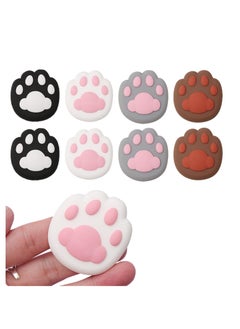 Y&D 8 Pcs Door Stoppers for Wall, Knob Wall Protector Silencer Covering Panels Bumper Self Adhesive Cat's Paw Decor(4 color *2)  - Image 1