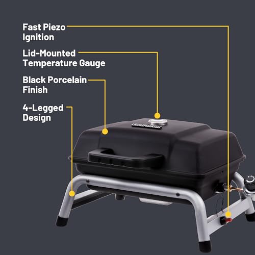 Charbroil 1-Burner Portable Propane Gas Grill, Black – 17402049 - Image 2