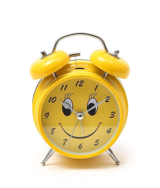 METAL TWIN ALARM CLOCK YELLOW 16 X 12 CM