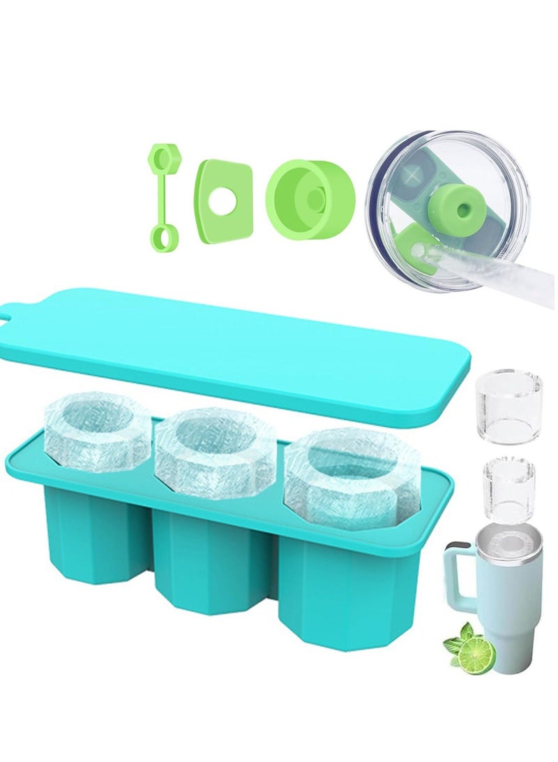 Stanley ice cube tray, suitable for 30/40oz Stanley water glass ice making mold, reusable cylindrical silicone ice cube mold, can be used for ice drinks, juice, whiskey, cocktails - Image 1