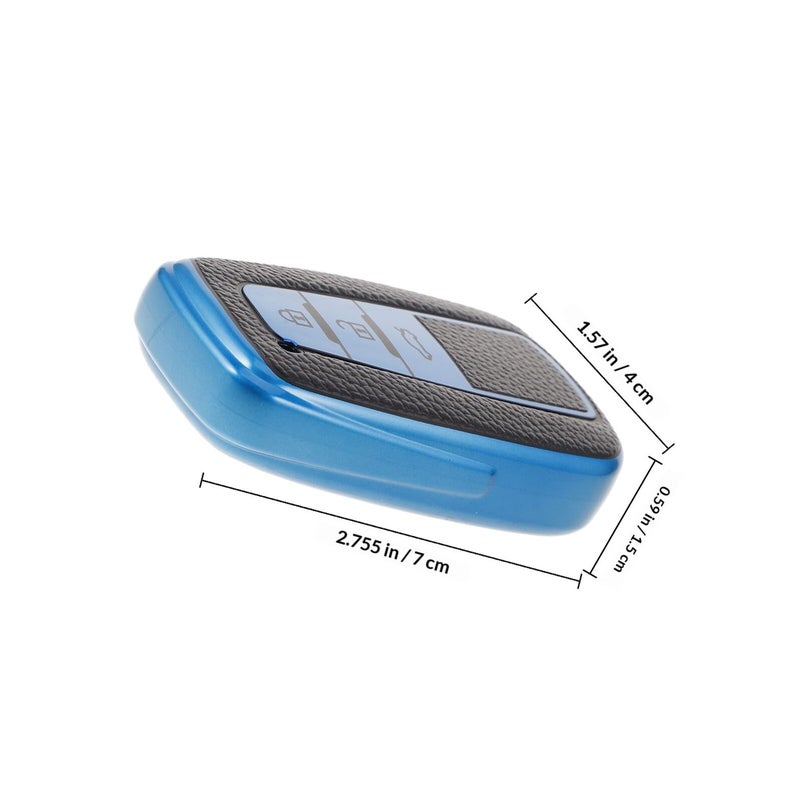 Blue Leather Texture 3 Button Key Fob Protector Cover Compatible with Toyota Smart Remote - Image 3