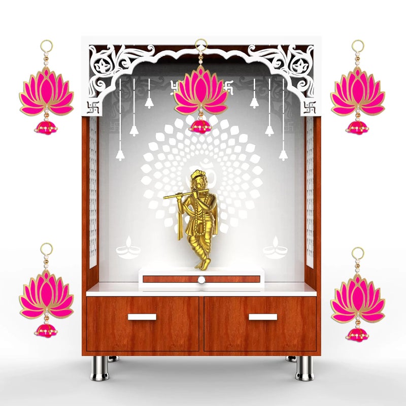 Laxmita Perfection Lotus Hanging Festive Wall Decor Torans & Wedding Decor/Diwali Decor Torans/Ganesh Chaturthi Decor Backdrop/Door Bandarwal Torans with Lotus (Pack of 5) - Image 1