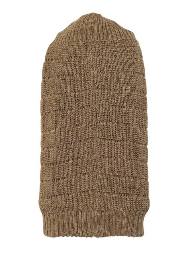 Zeki Woolen Cap Winter Knit Long Free Size Slouchy Beanie Wrinkled for Woolen Warm Hat Thick Soft Stretch Knitted Brown
