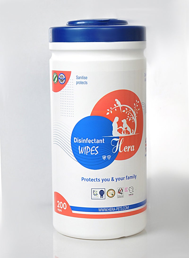 هيرا مناديل مبللة للحيوانات الأليفة – مضادة للقراد والبراغيث وفيروس البارفو متعددة الألوان – 200 منديل