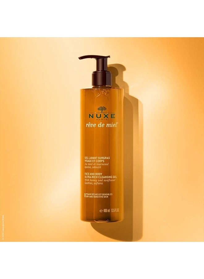NUXE Rêve de Miel Face and Body Ultra-Rich Cleansing Gel, 13.5 Fl oz - Image 3