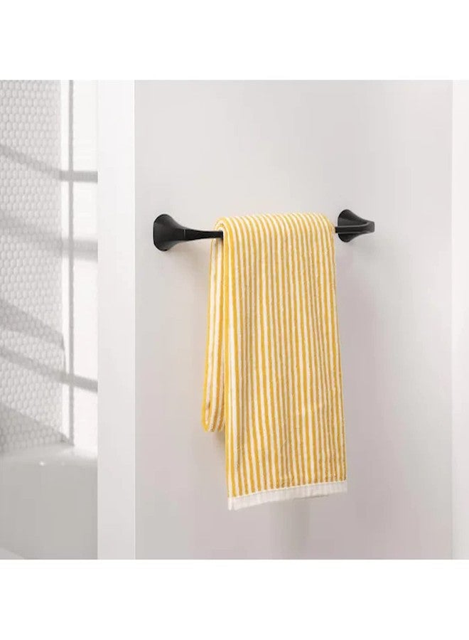 Moen Lindor Matte Black Bathroom Set: 18" Towel Bar, Towel Ring & Toilet Paper Holder Set - Image 2