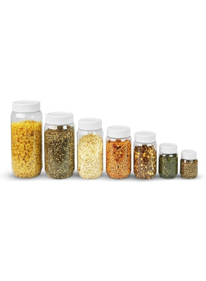 SCL Steelo Steelo Vistta Plastic Kitchen Jar Container Set | Kitchen Organiser Air Tight Jar Container Set Fridge Safe | US FDA Approved PET Food Grade Heavy Duty Material | BPA Free (Clear, 500ML 6pc Set) - Image 4