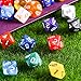 TecUnite 25 Pieces Polyhedral Dice Set with Black Pouch for Other Table Activities with Random Multi Colored AssortmentTransparent Mixed Color10 Sides - Image 4