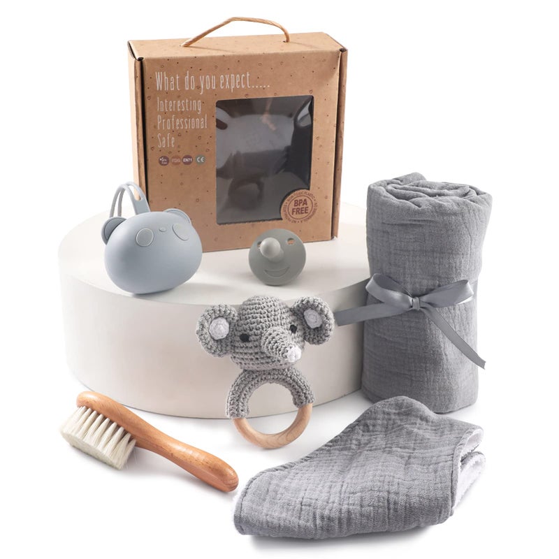EERKEOD Baby Gift Set for Newborn New Baby Gift Set Newborn Baby Essentials Baby Bath Set with Baby Blanket Baby Rattle New Born Baby Girls Gift Baby Boy Gifts for Baby Shower - Image 2