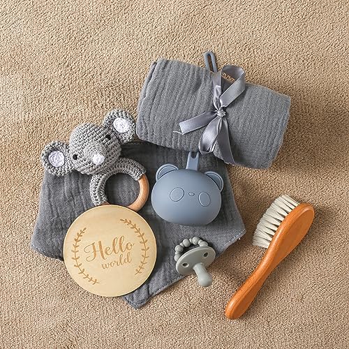 EERKEOD Baby Gift Set for Newborn New Baby Gift Set Newborn Baby Essentials Baby Bath Set with Baby Blanket Baby Rattle New Born Baby Girls Gift Baby Boy Gifts for Baby Shower - Image 3