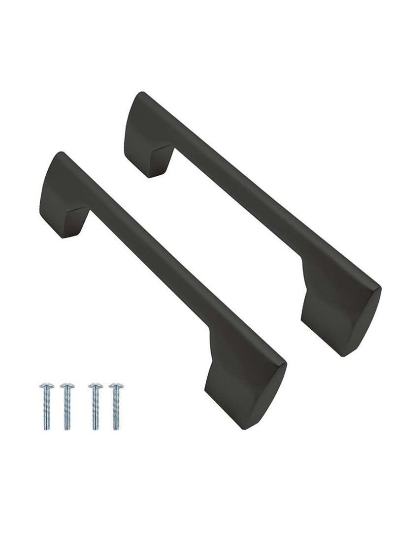 HYDERON HYDERON Handle Matte Black 96MM 4 inch Premium Sleek Metal Pulls for Cabinets Drawers and Doors Modern Matte Black Finish for a Contemporary Look Pack of 2 Model Run65  - Image 1
