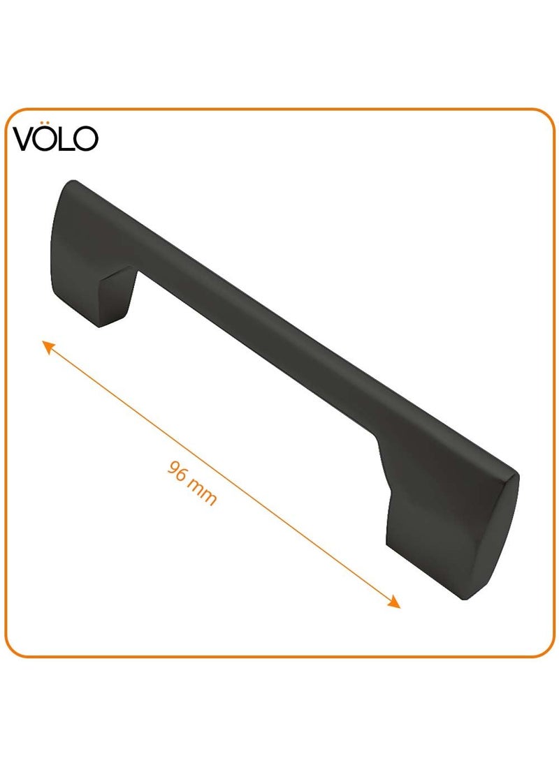 HYDERON HYDERON Handle Matte Black 96MM 4 inch Premium Sleek Metal Pulls for Cabinets Drawers and Doors Modern Matte Black Finish for a Contemporary Look Pack of 2 Model Run65  - Image 2