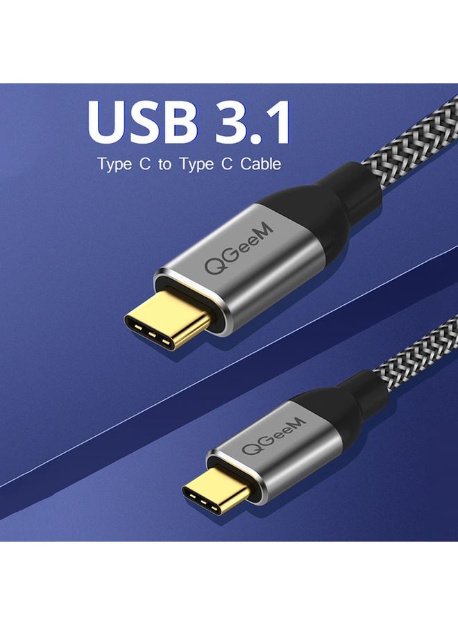 QGeeM QG-CC03 Type-C to Type-C USB3.1 Data Cable, Length: 1.2m(Black) - Image 2