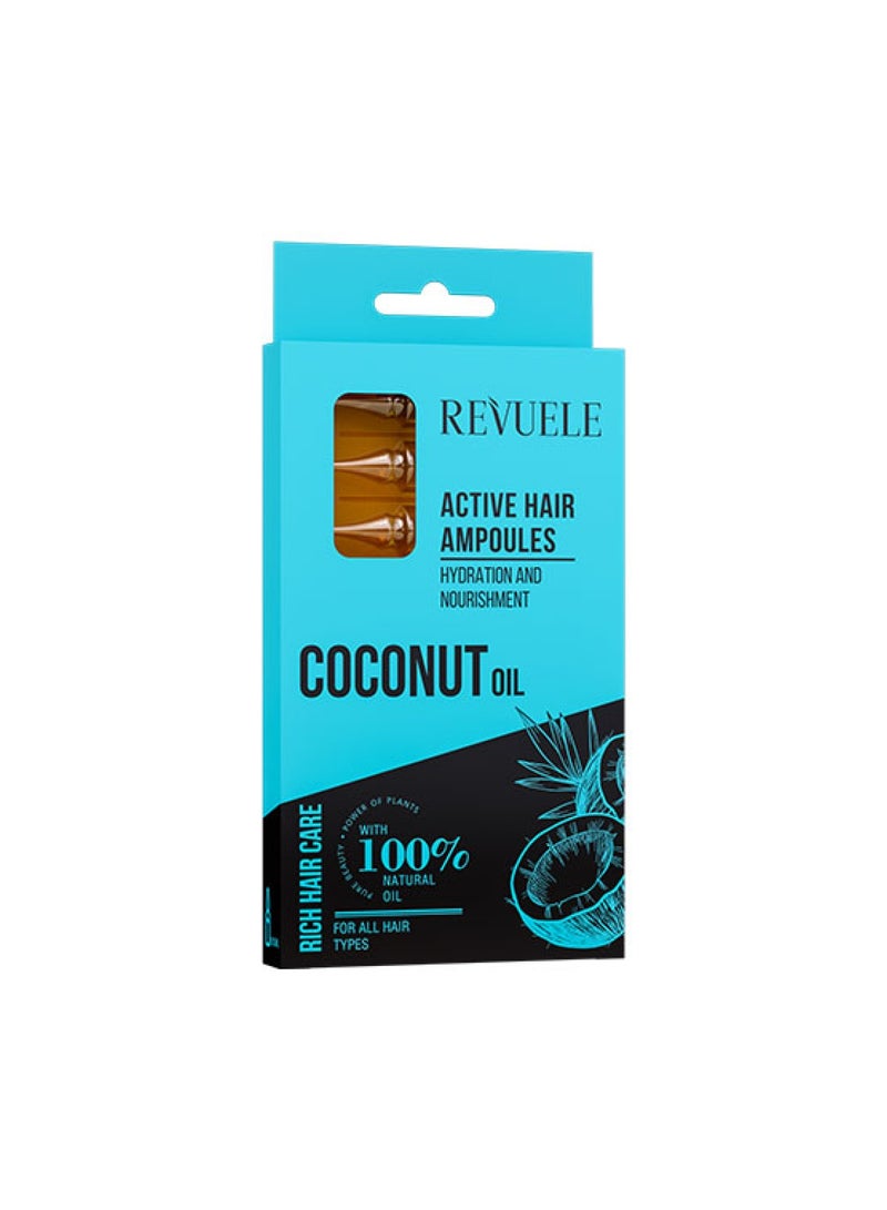 REVUELE Coconut Oil Hair Ampoules – 8 Ampoules x 5ml
