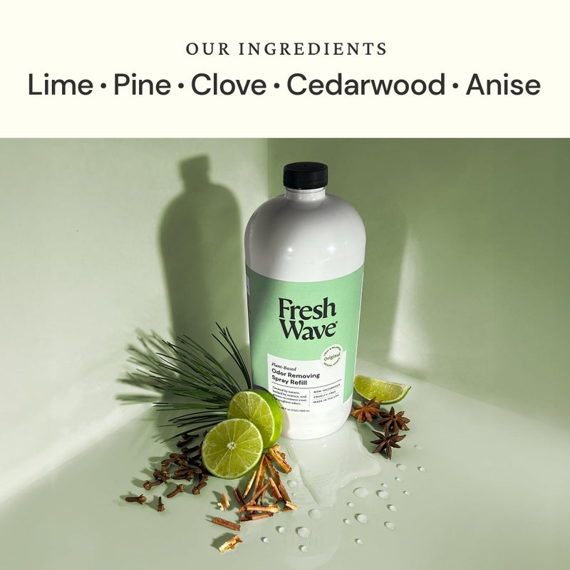 Fresh Wave Odor Eliminator Spray & Air Freshener Refill  32 Fl. Oz. | Original Scent Spray Refills For Up To 4 8Oz. Spray Bottles | Safer Odor Relief | Natural Plant-Based Odor Eliminator - Image 2