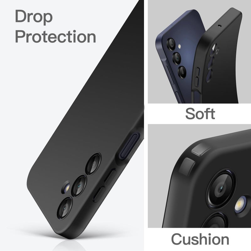 JETech Slim Fit Case for Samsung Galaxy A15 5G / 4G 6.5-Inch, Soft TPU Thin Protective Phone Cover with Matte Finish, Shockproof (Black) - Image 4