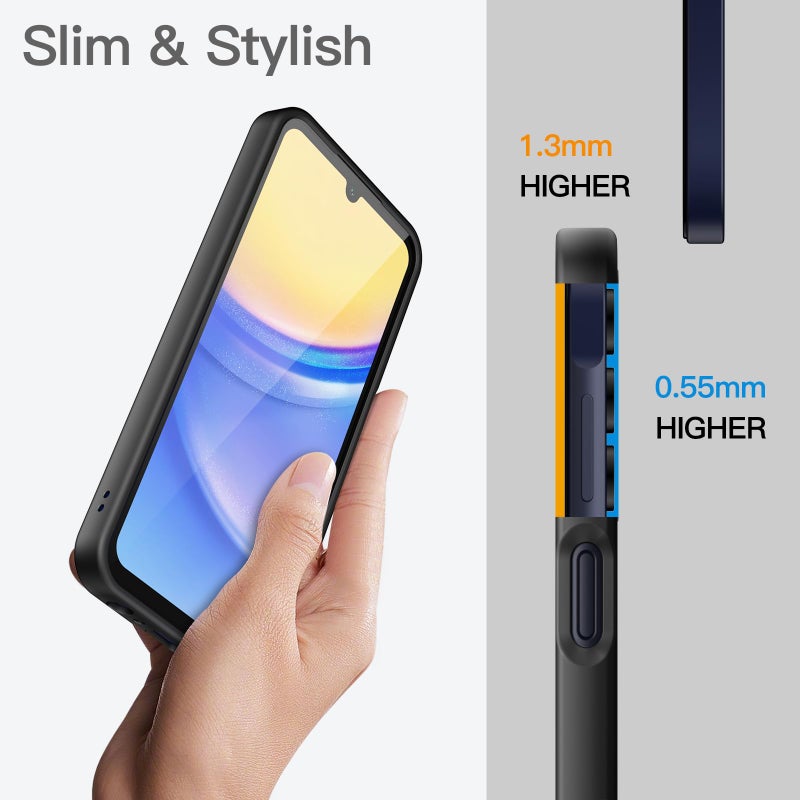 JETech Slim Fit Case for Samsung Galaxy A15 5G / 4G 6.5-Inch, Soft TPU Thin Protective Phone Cover with Matte Finish, Shockproof (Black) - Image 3