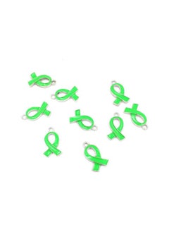 WYBOT Alloy Charms Metal Ribbon Pendant Jewelry Making Accessories for Girls Lady 20pcs (Green)  - Image 2