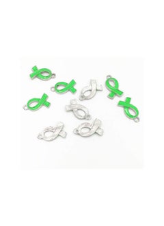 WYBOT Alloy Charms Metal Ribbon Pendant Jewelry Making Accessories for Girls Lady 20pcs (Green)  - Image 1