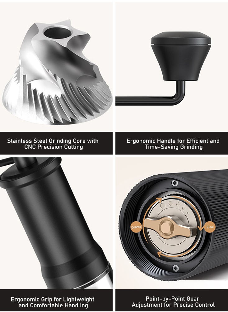 Perfii Manual Coffee Grinder with CNC Precision Stainless Steel Grinding Core, Large Capacity Bin, Fresh Flavor Preservation, Effortless Use and Portability Features  - Image 2
